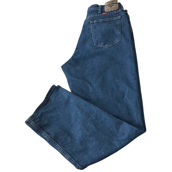 WRANGLER HIGH-RISE, TRADITIONAL LEG, DENIM JEANS, MENS, 38/34, DENIM BLUE - Picture 6 of 11